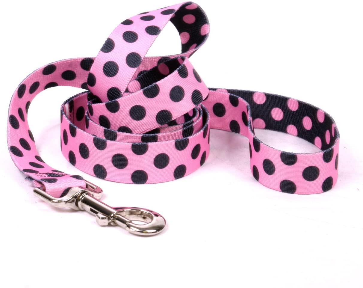 Yellow Dog Design Pink/Black Polka Dot Lead 48'' RRP £12.99 CLEARANCE XL £8.99